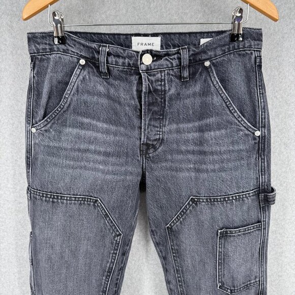 Frame Womens Le Slouch Utility Carpenter Double Front Jeans Size 26 Blackwater - Picture 2 of 16